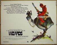z906 WIZARDS half-sheet movie poster '77 Ralph Bakshi, William Stout art!