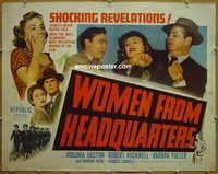z907 WOMAN FROM HEADQUARTERS style B half-sheet movie poster '50 Huston