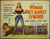 z908 WOMAN THEY ALMOST LYNCHED half-sheet movie poster R57 sexy!
