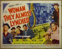 z909 WOMAN THEY ALMOST LYNCHED style B half-sheet movie poster '53 Totter