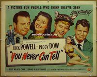 z914 YOU NEVER CAN TELL half-sheet movie poster '51 Dick Powell, Dow