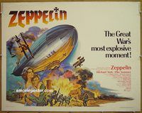 z917 ZEPPELIN half-sheet movie poster '71 Michael York, Elke Sommer