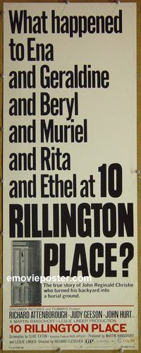 a003 10 RILLINGTON PLACE insert movie poster '71 Attenborough