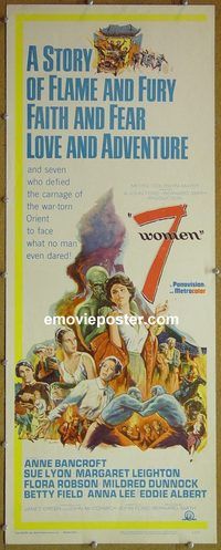 a013 7 WOMEN insert movie poster '66 John Ford, Bancroft