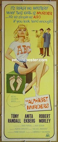 a031 ALPHABET MURDERS insert movie poster '66 Randall, Ekberg