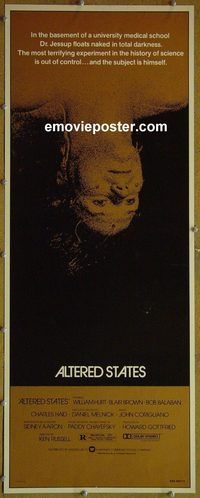 a032 ALTERED STATES insert movie poster '80 William Hurt, sci-fi!