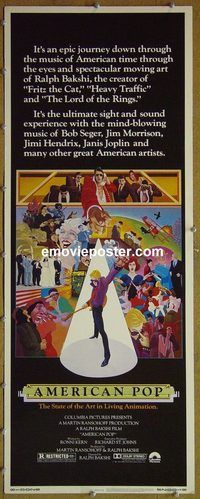 a035 AMERICAN POP insert movie poster '81 Ralph Bakshi, rock