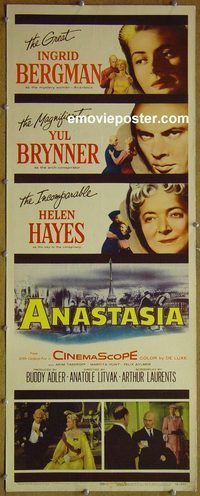 a037 ANASTASIA insert movie poster '56 Ingrid Bergman, Yul Brynner