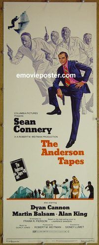 a038 ANDERSON TAPES insert movie poster '71 Sean Connery, Cannon