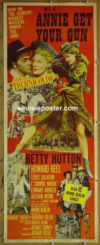 a040 ANNIE GET YOUR GUN insert movie poster '50 Betty Hutton, Keel