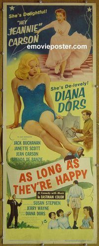 a049 AS LONG AS THEY'RE HAPPY insert movie poster '57 sexy Diana Dors