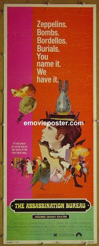 a051 ASSASSINATION BUREAU insert movie poster '69 Diana Rigg