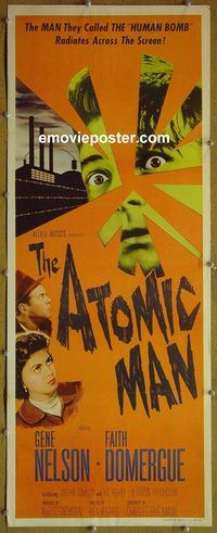 a054 ATOMIC MAN insert movie poster '56 Gene Nelson, Domergue