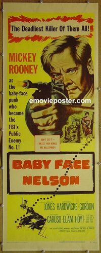 a058 BABY FACE NELSON insert movie poster '57 Mickey Rooney