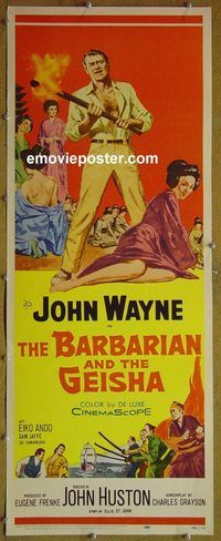 a067 BARBARIAN & THE GEISHA insert movie poster '58 John Wayne