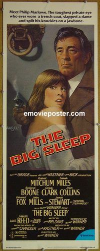 a090 BIG SLEEP insert movie poster '78 Mitchum, Stewart