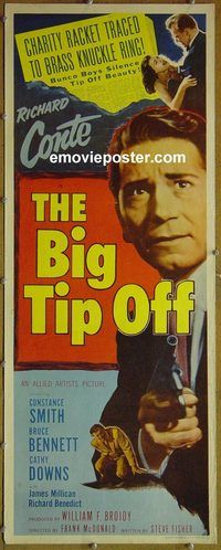 a092 BIG TIP OFF insert movie poster '55 Richard Conte