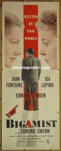 a093 BIGAMIST insert movie poster '53 Fontaine, O'Brien, Ida Lupino
