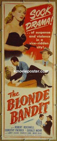 a105 BLONDE BANDIT insert movie poster '49 Dorothy Patrick