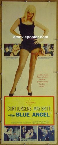a109 BLUE ANGEL insert movie poster '59 Curt Jurgens, May Britt