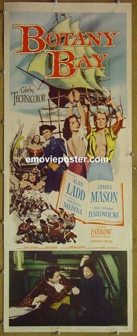 a114 BOTANY BAY insert movie poster '53 Alan Ladd, James Mason