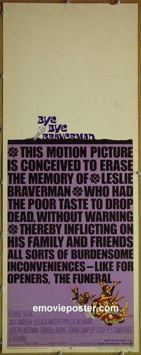 a136 BYE BYE BRAVERMAN insert movie poster '68 Lumet, Segal
