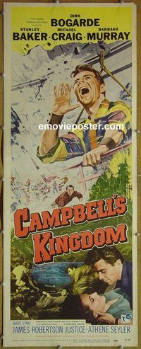 a146 CAMPBELL'S KINGDOM insert movie poster '58 Dirk Bogarde, Baker