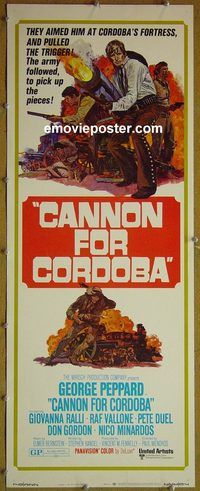 a147 CANNON FOR CORDOBA insert movie poster '70 George Peppard