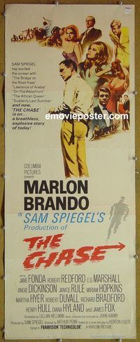 a164 CHASE insert movie poster '66 Marlon Brando, Jane Fonda
