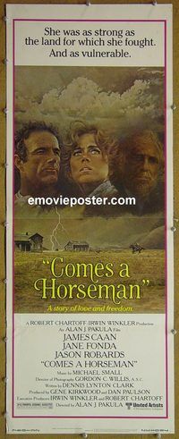 a182 COMES A HORSEMAN insert movie poster '78 James Caan, Jane Fonda