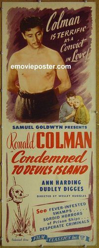 a184 CONDEMNED insert movie poster R40s Ronald Colman, Ann Harding