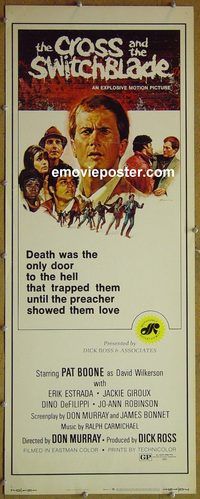 a202 CROSS & THE SWITCHBLADE insert movie poster '72 Pat Boone