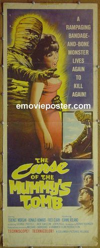 a207 CURSE OF THE MUMMY'S TOMB insert movie poster '64 Hammer