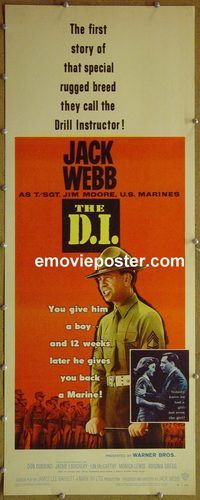 a228 DI insert movie poster '57 Jack Webb, Marines, Don Dubbins
