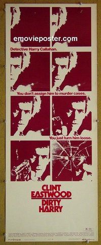 a232 DIRTY HARRY insert movie poster '71 Clint Eastwood classic!