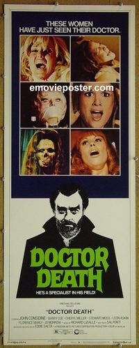a236 DOCTOR DEATH insert movie poster '73 wild image!