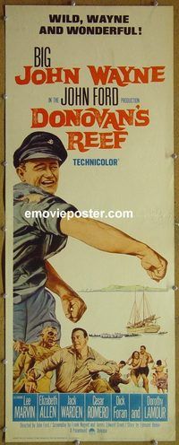 a239 DONOVAN'S REEF insert movie poster '63 John Wayne