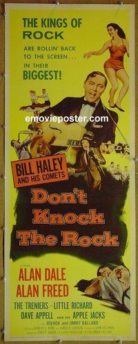 a240 DON'T KNOCK THE ROCK insert movie poster '57 Bill Haley