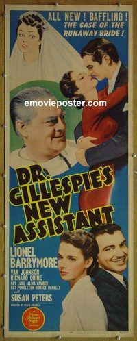 a247 DR GILLESPIE'S NEW ASSISTANT insert movie poster '42 Barrymore