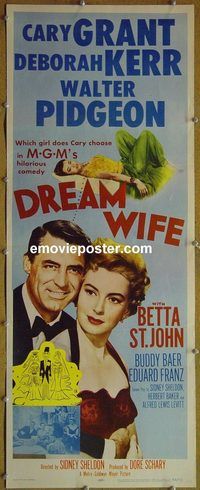 a251 DREAM WIFE insert movie poster '53 Cary Grant, Deborah Kerr