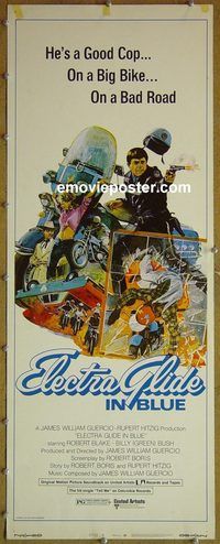 a262 ELECTRA GLIDE IN BLUE style B insert movie poster '73 Robert Blake