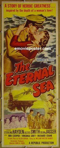 a267 ETERNAL SEA insert movie poster '55 Sterling Hayden, Smith