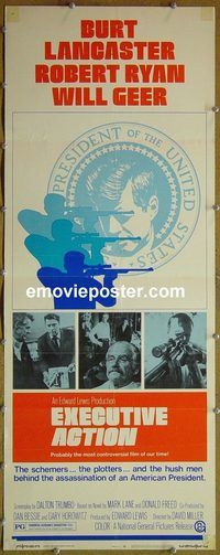 a270 EXECUTIVE ACTION insert movie poster '73 Burt Lancaster