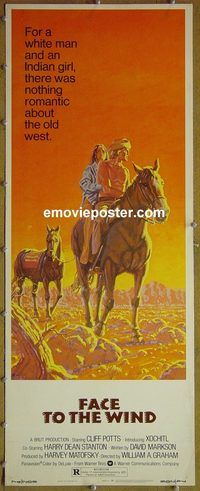 a272 FACE TO THE WIND insert movie poster '74 Cliff Potts