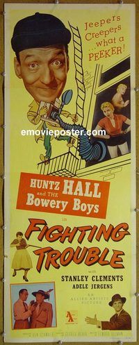 a282 FIGHTING TROUBLE insert movie poster '56 Bowery Boys