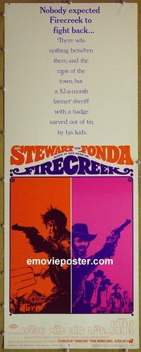 a284 FIRECREEK insert movie poster '68 James Stewart, Fonda