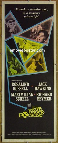 a287 FIVE FINGER EXERCISE insert movie poster '62 Rosalind Russell
