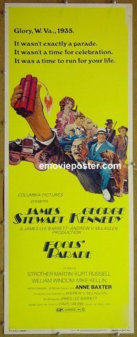 a293 FOOLS' PARADE insert movie poster '71 James Stewart