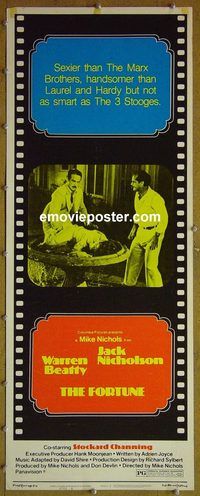 a298 FORTUNE style B insert movie poster '75 Jack Nicholson, Warren Beatty
