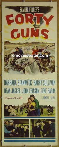 a299 FORTY GUNS insert movie poster '57 Sam Fuller, Stanwyck